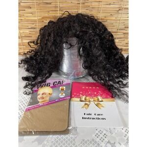 Curly Wigs Human Hair  Womens Glueless 12"  Water Deep Black/highlight Red